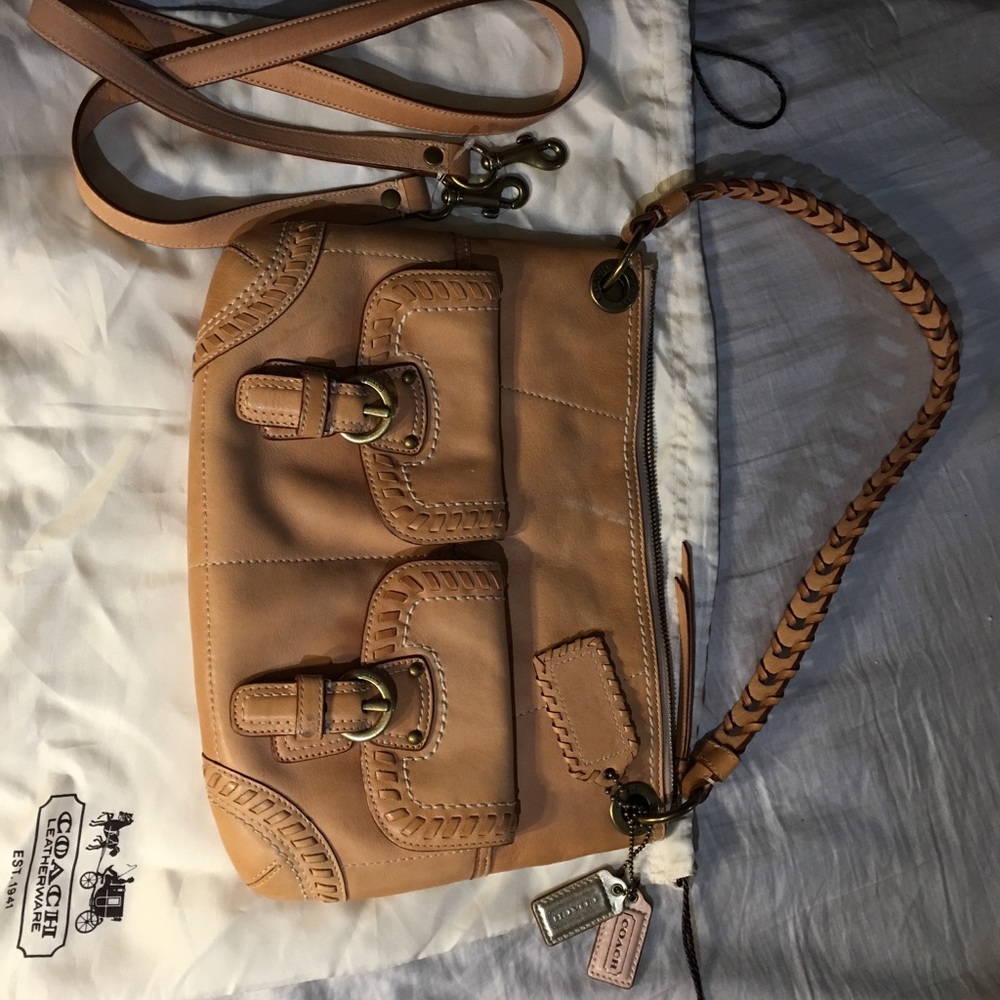 Coach bag camel leather new